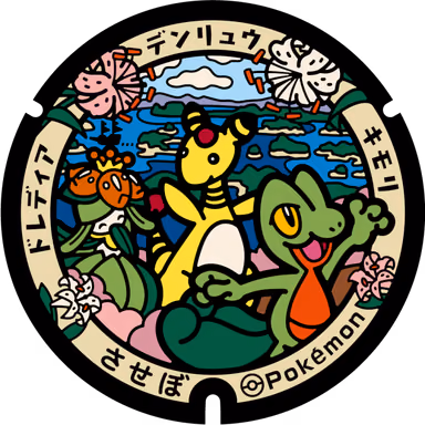 Ampharos · Treecko · Lilligant — Shimminatomachi 3-1, Sasebo, Nagasaki