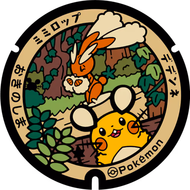 Dedenne · Lopunny — Misakimachi Misaki 1889, Okinoshima, Shimane