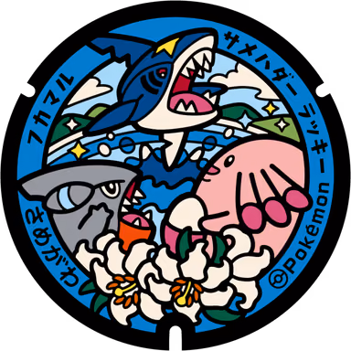 Chansey · Sharpedo · Gible — Akasaka Nakano Megurisaku 116, Samegawa, Fukushima