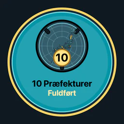 10 præfekturer fuldført