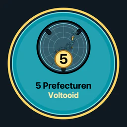 5 prefecturen voltooid